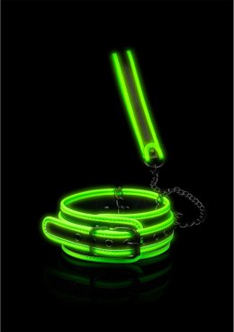 Ouch! Glow in the Dark zestaw obroża i smycz, fluorescencyjna zieleń
