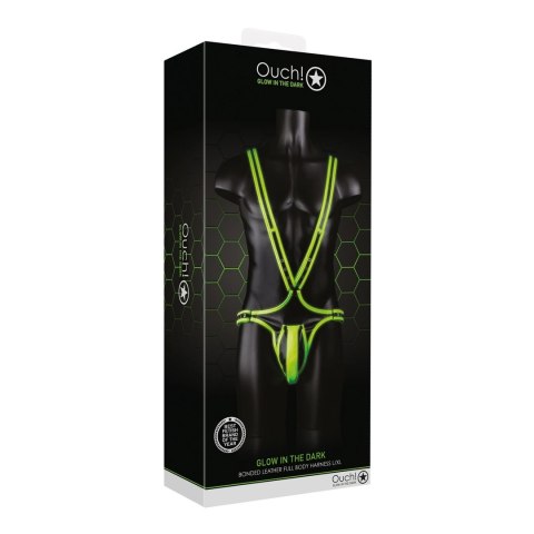 Ouch! Harness Glow in the Dark S/M - uprząż z fluorescencyjnymi detalami Ouch! Harness Glow in the Dark S/M - uprząż z fluorescencyjnymi detalami
