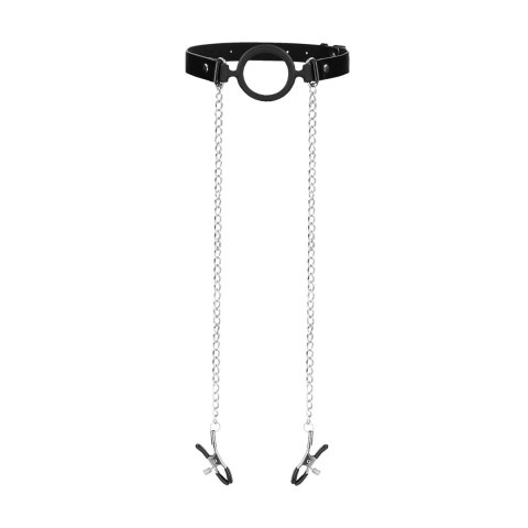 Ouch! O-Ring Ball Gag silikonowy z regulacją i łańcuszkami 35 cm Ouch! O-Ring Ball Gag silikonowy z regulacją i łańcuszkami 35 cm