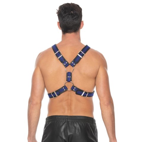 Ouch! Skorzana uprząż L/XL stalowe detale i 4 O-ring Ouch! Skorzana uprząż L/XL stalowe detale i 4 O-ring