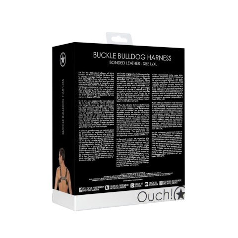 Ouch! Uprząż skorzana z klamrami regulowana L/XL czarna Ouch! Uprząż skorzana z klamrami regulowana L/XL czarna
