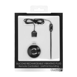 Ouch! Wibrująca wtyczka silikonowa z pilotem USB 13,5 cm czarna