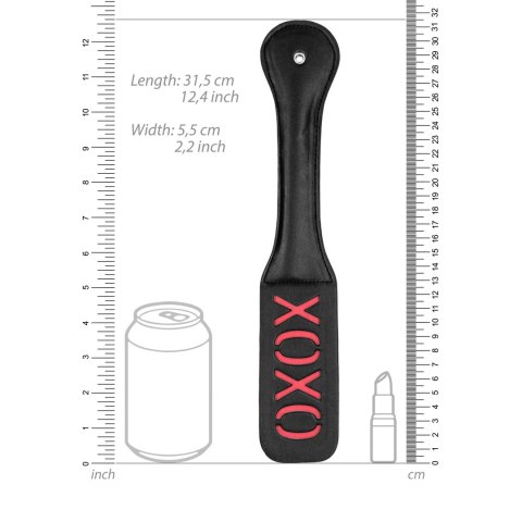 Shots Ouch! Paddle XOXO czarne - precyzyjne akcesorium skorzane Shots Ouch! Paddle XOXO czarne - precyzyjne akcesorium skorzane