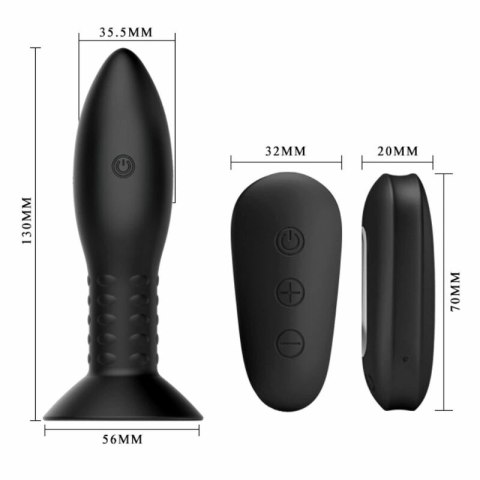 MR PLAY Model Obrotowy Czarny - Zdalnie Sterowany Korek Silikonowy 13 cm