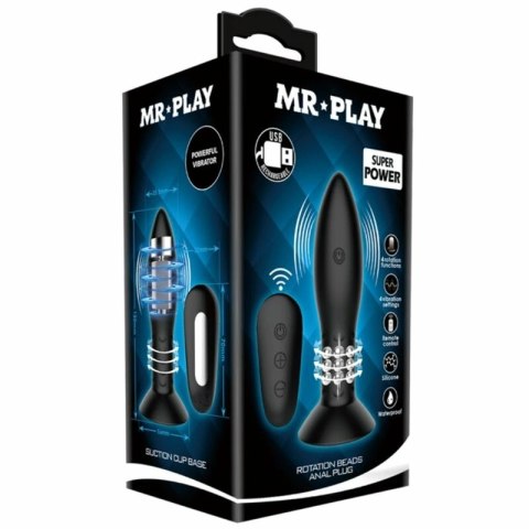 MR PLAY Model Obrotowy Czarny - Zdalnie Sterowany Korek Silikonowy 13 cm