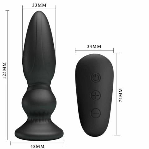 MR PLAY Wibrująca maszyna intymna sterowana pilotem czarna 12 trybow