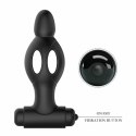 MR PLAY silikonowy korek z wibracją, 10 trybow, czarny, 11,8 cm
