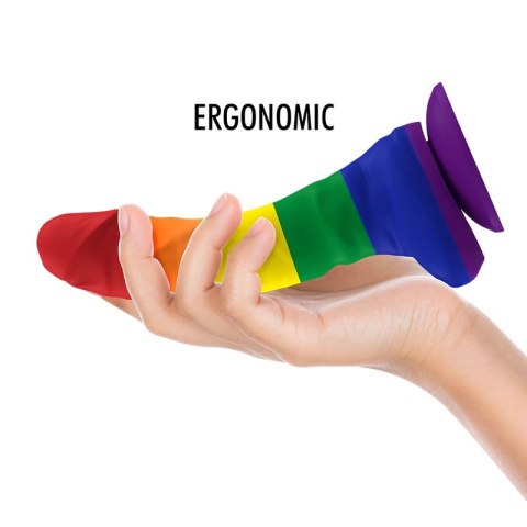 MYTHOLOGY Corey Pride M - silikonowa maszyna intymna, kolor PRIDE, 18 cm