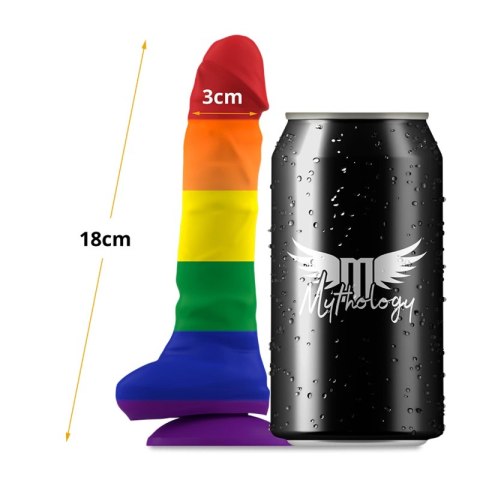 MYTHOLOGY Corey Pride M - silikonowa maszyna intymna, kolor PRIDE, 18 cm