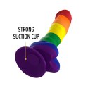 MYTHOLOGY Corey Pride M - silikonowa maszyna intymna, kolor PRIDE, 18 cm