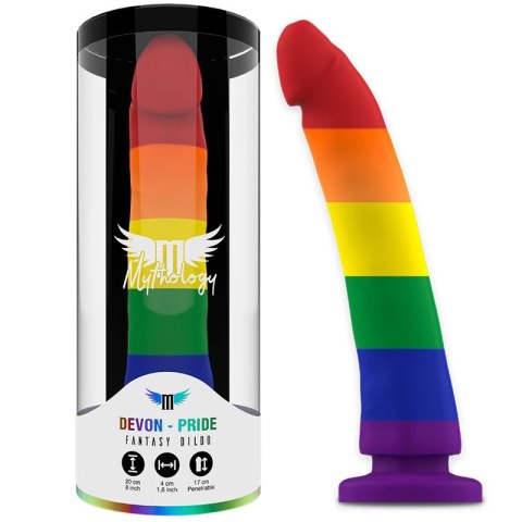 MYTHOLOGY Devon Pride L - silikonowa maszyna intymna, kolor PRIDE, 20 cm