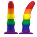 MYTHOLOGY KUNO Pride M - silikonowy model z wibracją, kolor tęczowy, 15,5 cm