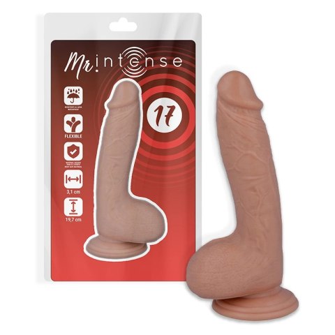 Mr Intense Model 17 - anatomiczny, elastyczny, mocna przyssawka, 19,7x4,1 cm
