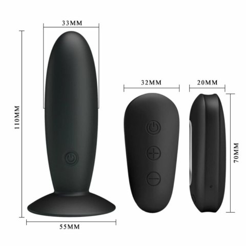 Mr. Play Wibrujący Korek Intymny 12 Trybow Czarny Pilot USB Silikon