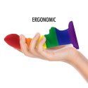 Mythology Colby Pride M - silikonowy model anatomiczny z przyssawką, tęczowy