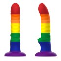 Mythology Colby Pride M - silikonowy model anatomiczny z przyssawką, tęczowy