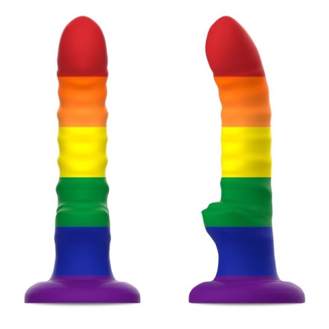 Mythology Colby Pride M - silikonowy model anatomiczny z przyssawką, tęczowy
