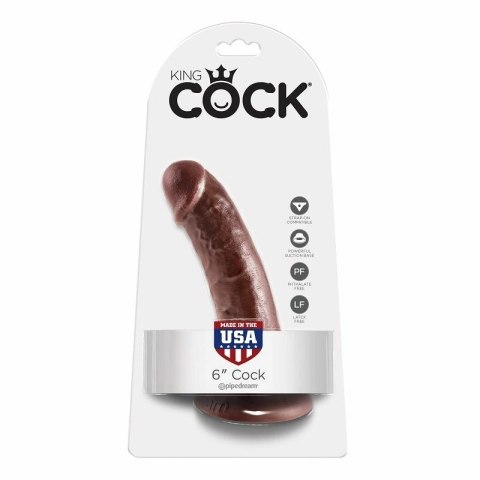 Pipedream King Cock model 6" brązowy 15,2 cm, mocna podstawa