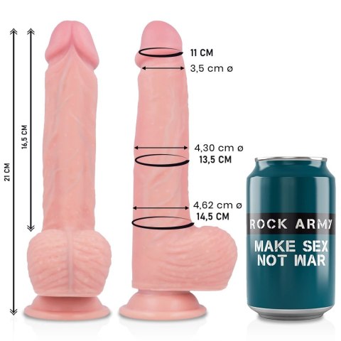 RockArmy Spitfire silikonowy model intymny z przyssawką 21 cm, 4.62 cm