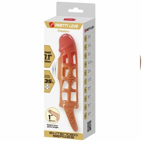 Pretty Love Preston - Wibrujący rękaw anatomiczny TPR 18 cm