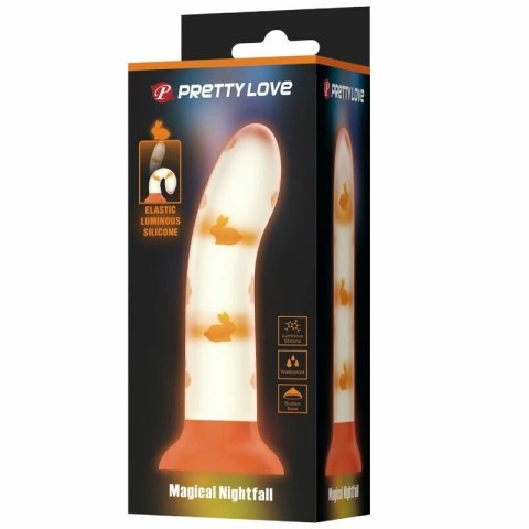 Pretty Love model świecący pomarańczowy silikonowy bez wibracji 175 mm