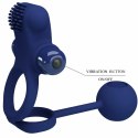 Pretty Love Remington - podwojny pierścień wibracyjny z niebieską wtyczką, silikonowy