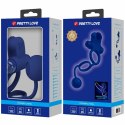 Pretty Love Remington - podwojny pierścień wibracyjny z niebieską wtyczką, silikonowy