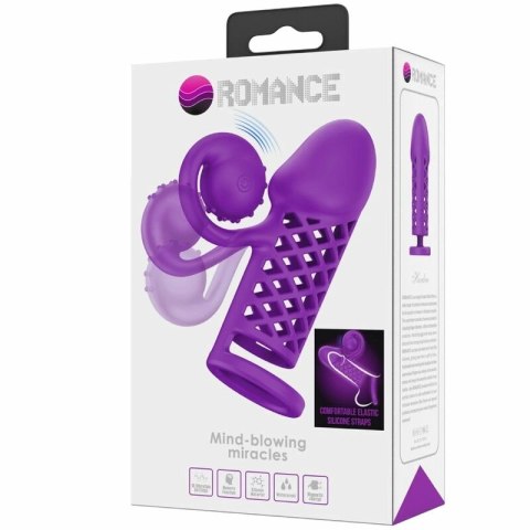 Romance Harden fioletowy rękaw silikonowy z funkcją wibracji 10 trybow