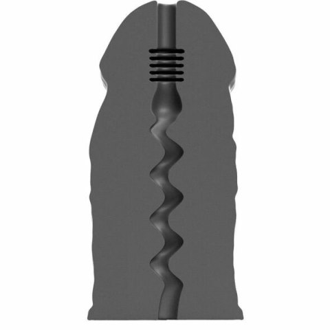 All Black E-Boy - maszyna intymna z anatomiczną teksturą, 17 cm