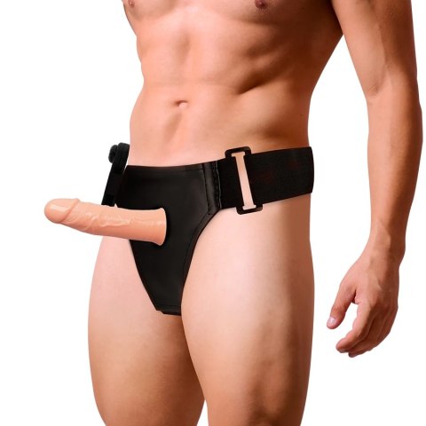 Harness Attraction Gregory Hollow - Pas intymny z wibratorem 16,5 cm, naturalny
