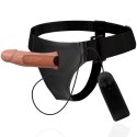 Harness Attraction Gregory Hollow - Pas intymny z wibratorem 16,5 cm, naturalny