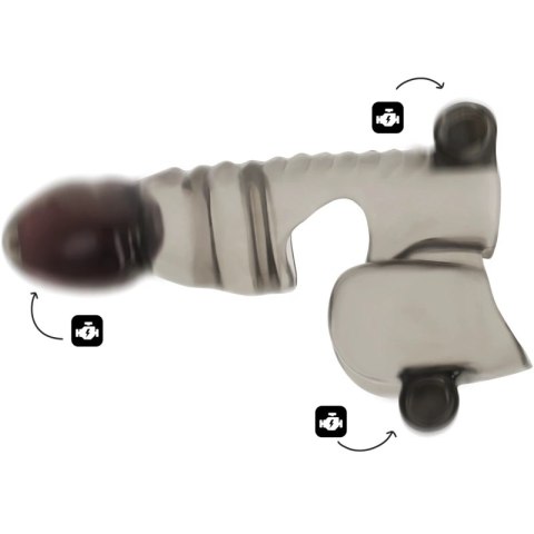 Ohmama Silikonowa Nakładka 3-silnikowa na strefy intymne 14cm