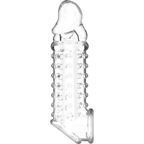 VirilXL V11 - Transparentny anatomiczny rękaw intymny z uchwytem, 13,5 cm