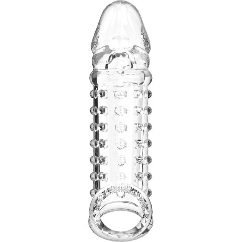 VirilXL V11 - Transparentny anatomiczny rękaw intymny z uchwytem, 13,5 cm