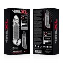 VirilXL V11 - Transparentny anatomiczny rękaw intymny z uchwytem, 13,5 cm