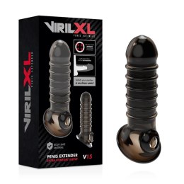 VirilXL V15 Czarny - Nakładka Powiększająca, Teksturowana, TPE, 13,5 cm