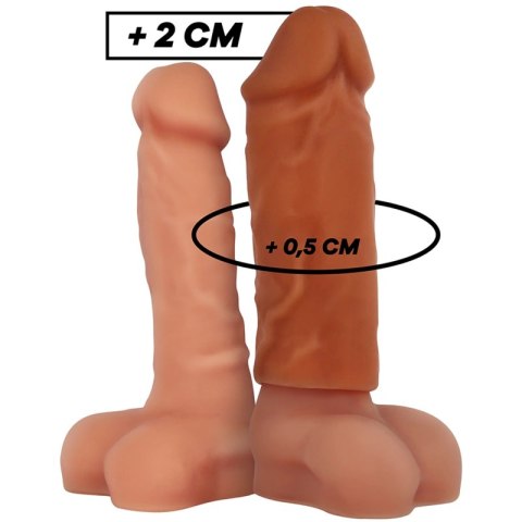 VirilXL V3 brązowy rękaw silikonowy wydłużający, dopasowywany 8,5 cm
