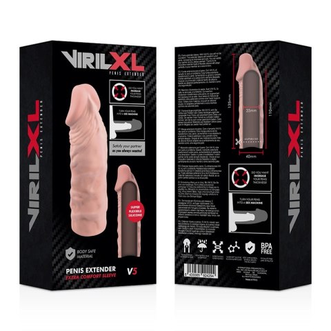 VirilXL V5 Nakładka Silikonowa Naturalna - Regulowana, Transparentna