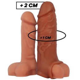 VirilXL V9 brązowy rękaw silikonowy do zwiększania obwodu 13,5 cm