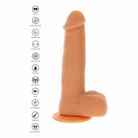 Get Real Naked Model z Obrotowymi Koralikami i Przyssawką 21 cm