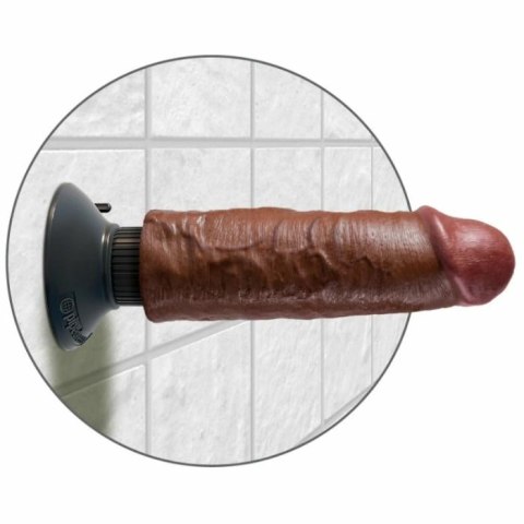 King Cock Model Wibrujący 15,24 cm Brązowy - elastyczny system przyssawek