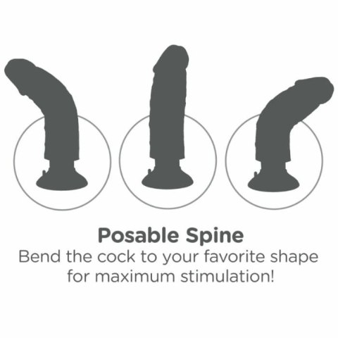 King Cock Model Wibrujący 15,24 cm Brązowy - elastyczny system przyssawek