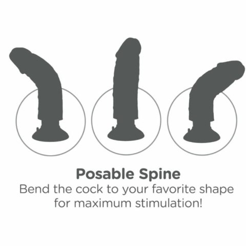 King Cock Vibe model brązowy 17,8 cm - wibrator z regulacją i przyssawką