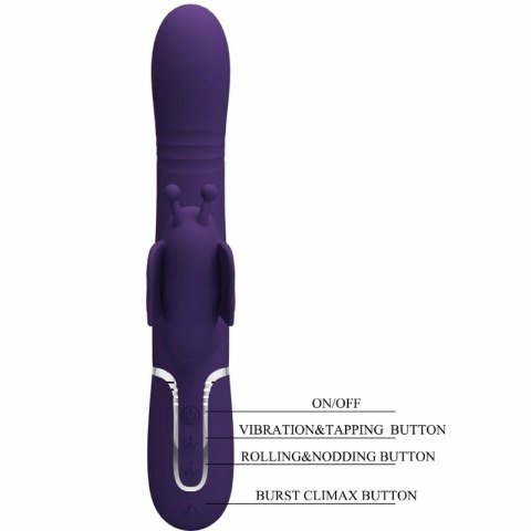 Pretty Love Butterfly Violet - wielofunkcyjny masażer 4w1, silikonowy