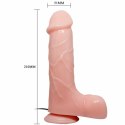 Baile Barbara model 21 cm naturalny wibrator z przyssawką i wibracjami