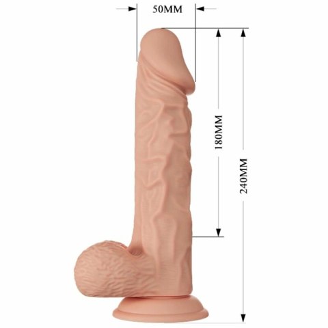 Baile Buraq 24 cm Naturalny - Model z Wibracją, Mocna Podstawa
