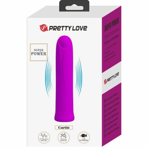 Pretty Love Curtis Mini - silikonowy model z 12 trybami, ładowanie USB, fioletowy