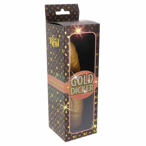ToyJoy Get Real Gold Dicker - złoty model intymny, silikonowy, 22 cm