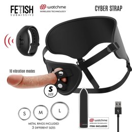 Fetish Submissive Cyber Strap uprząż z pilotem WATCHME, silikon 17,5 cm