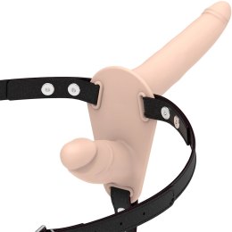 Fetish Submissive Uprząż z dwoma anatomicznymi elementami silikonowymi